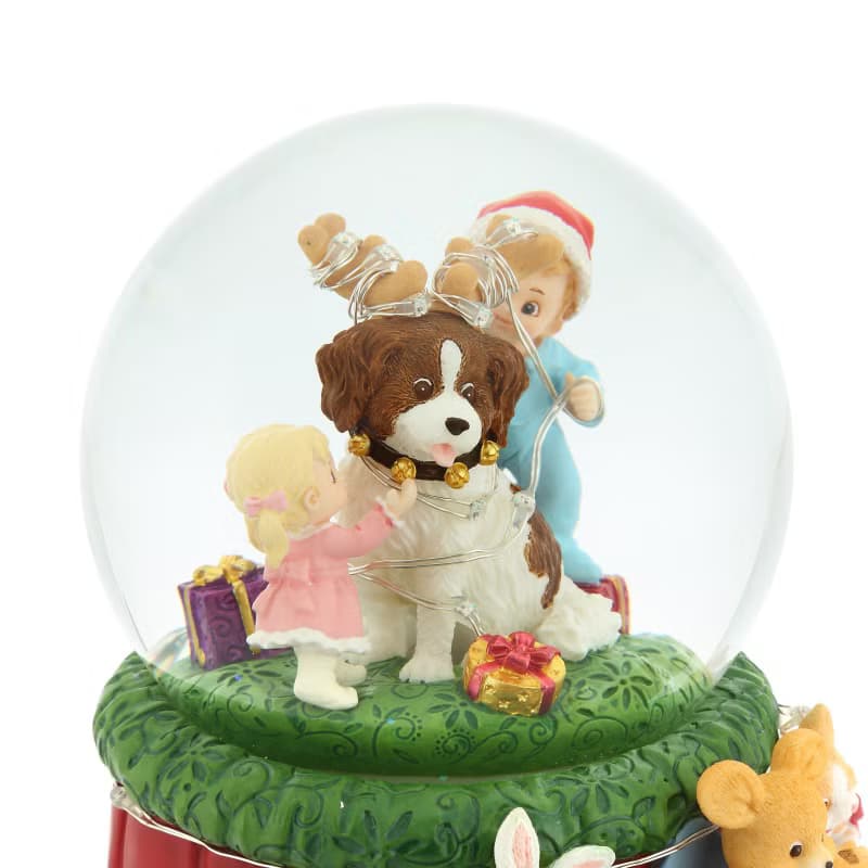 小動物的聖誕派對 水晶球音樂盒 生日情人節聖誕交換禮物燈光療癒