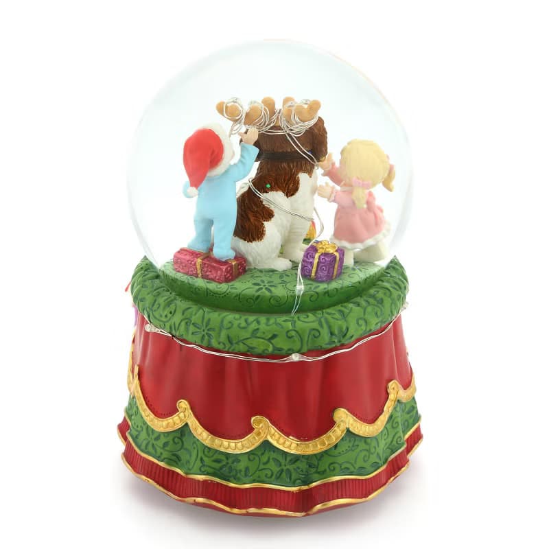 小動物的聖誕派對 水晶球音樂盒 生日情人節聖誕交換禮物燈光療癒