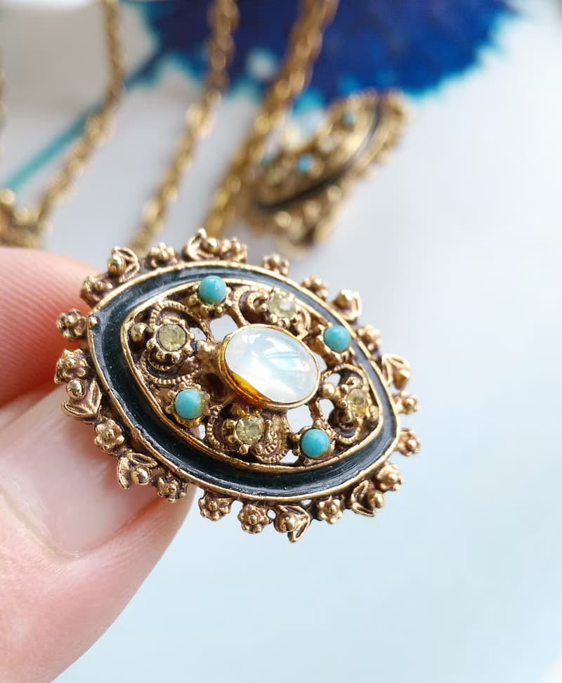 【西洋古董飾品 】FLORENZA Moonlight Sonata  夾式耳環