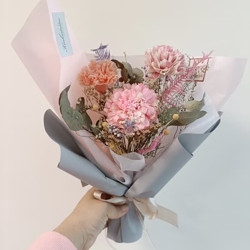 畢業老師禮物花束向日葵 情人節禮物花束 康乃馨乾燥永生花束七夕