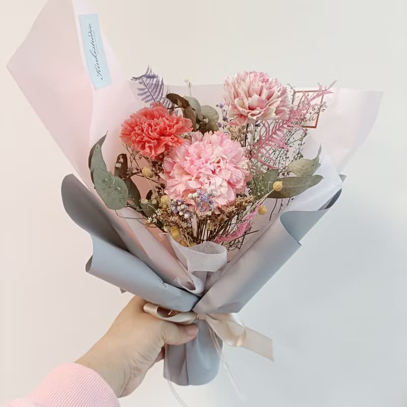 畢業老師禮物花束向日葵 情人節禮物花束 康乃馨乾燥永生花束七夕