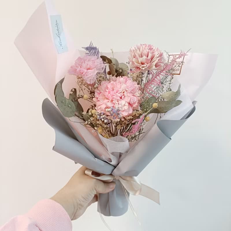 畢業老師禮物花束向日葵 情人節禮物花束 康乃馨乾燥永生花束七夕