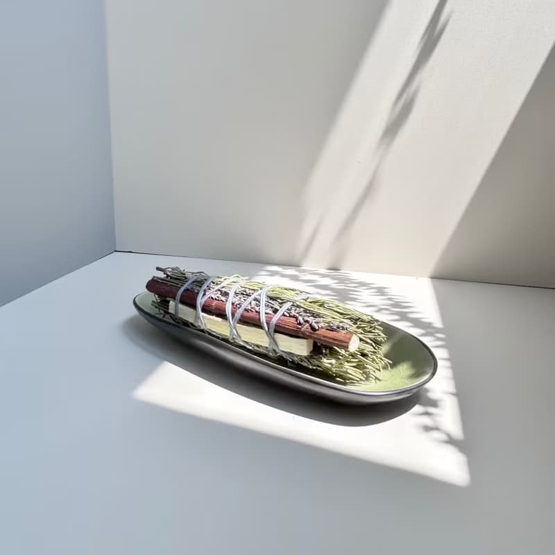 法國Totem Nature 有機淨化薰香套装 【貓頭鷹花束+瓷盤+棉麻提袋