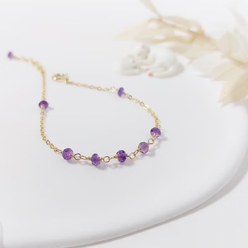 紫水晶 x 14KGF手鍊