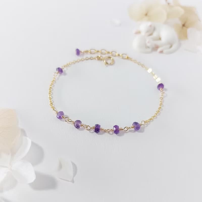 紫水晶 x 14KGF手鍊