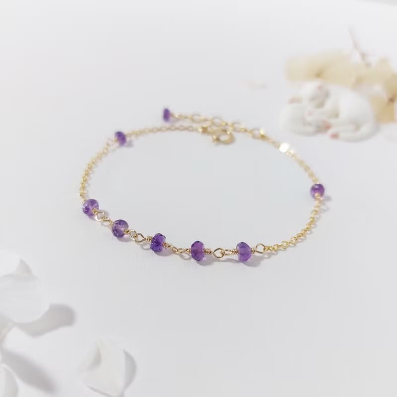 紫水晶 x 14KGF手鍊