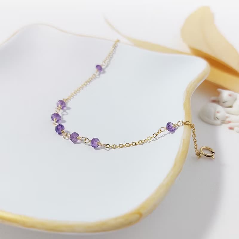 紫水晶 x 14KGF手鍊