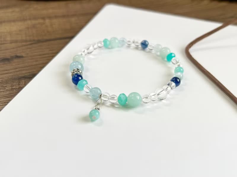 天河石 藍晶石 海水藍寶 白水晶 925銀 消除恐懼幻覺怒氣挫折