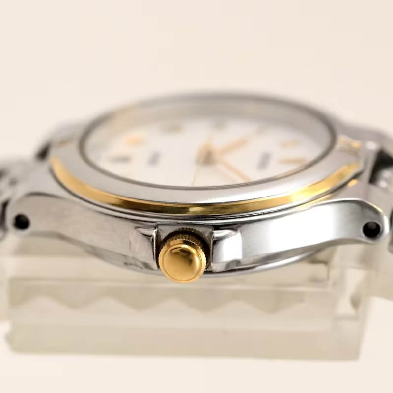 SEIKO SPRIT 女性用腕時計 QUARTZ Date Round shape Silver Tone Dial コンビカラーベルト 手錶