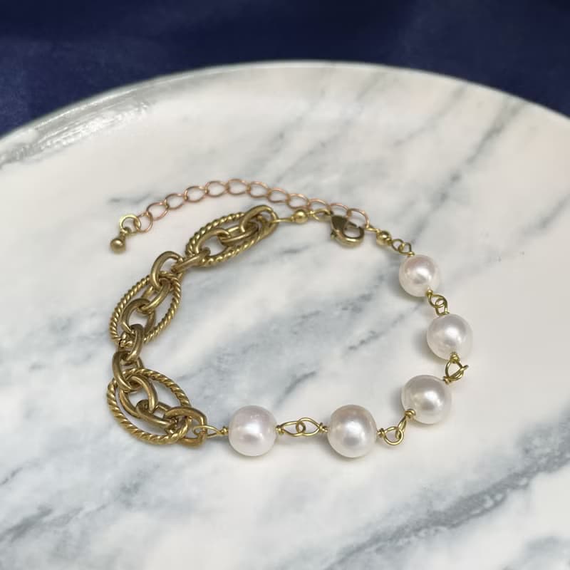 老林雜貨 | 霸氣珍珠鎖鍊手鍊