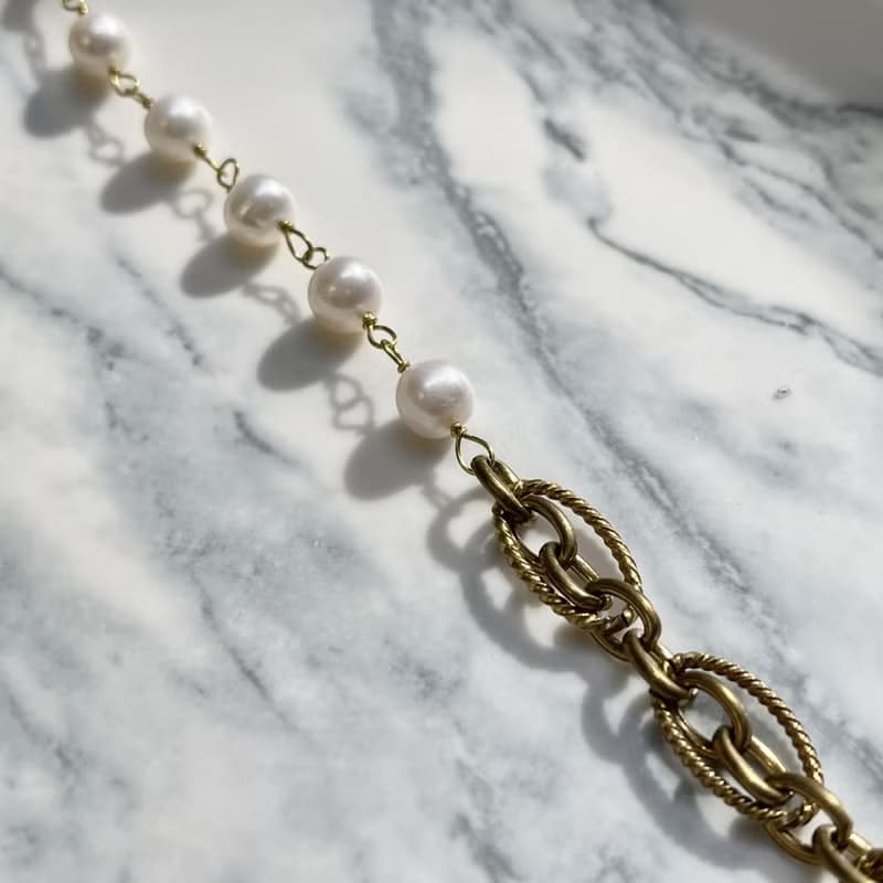 老林雜貨 | 霸氣珍珠鎖鍊手鍊