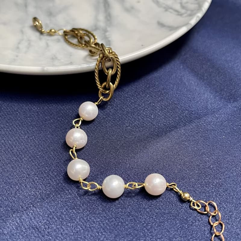 老林雜貨 | 霸氣珍珠鎖鍊手鍊