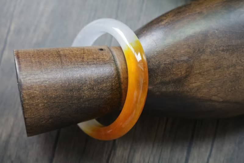 天然瑪瑙冰種玉髓手鐲落日餘暉手環