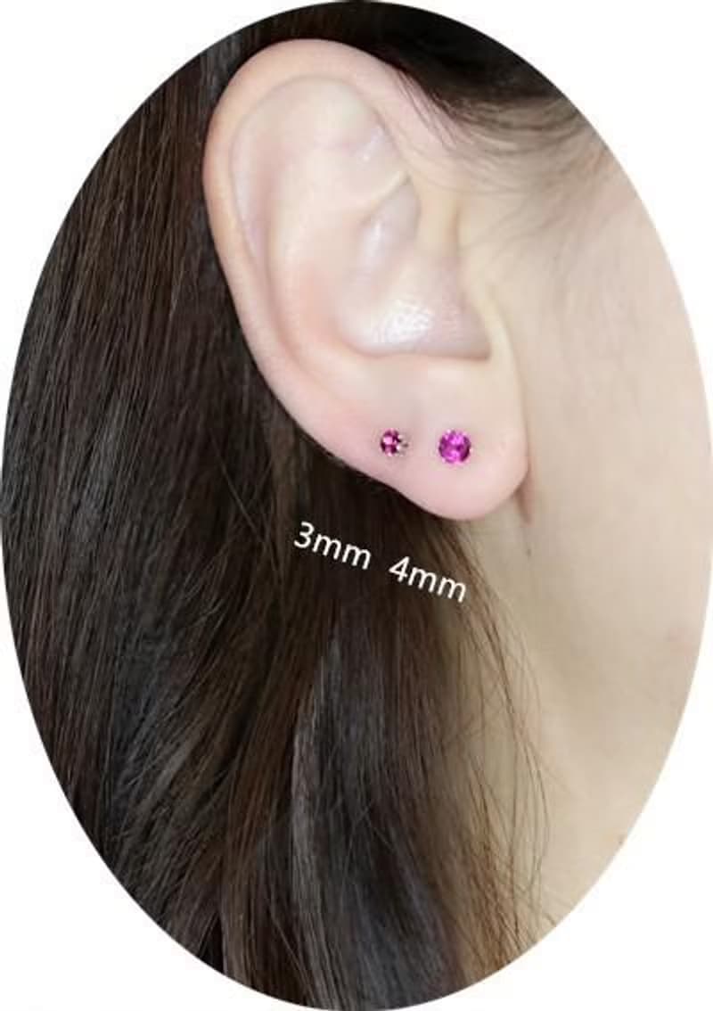 恋の成就 実りの象徴する石　ロードライトガーネットのスタッドピアス  イヤリング 4mm 1月誕生石