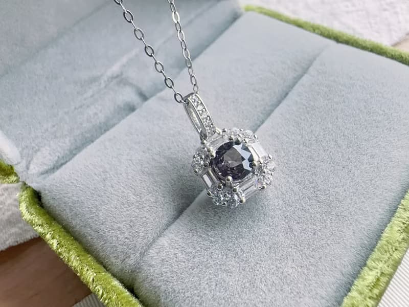 天然尖晶石 純銀項鍊 優雅細緻 色澤迷人 8月生日石