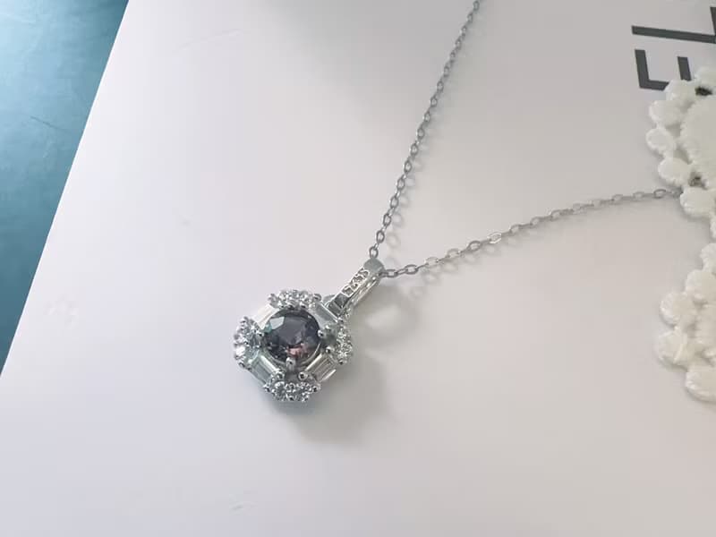 天然尖晶石 純銀項鍊 優雅細緻 色澤迷人 8月生日石