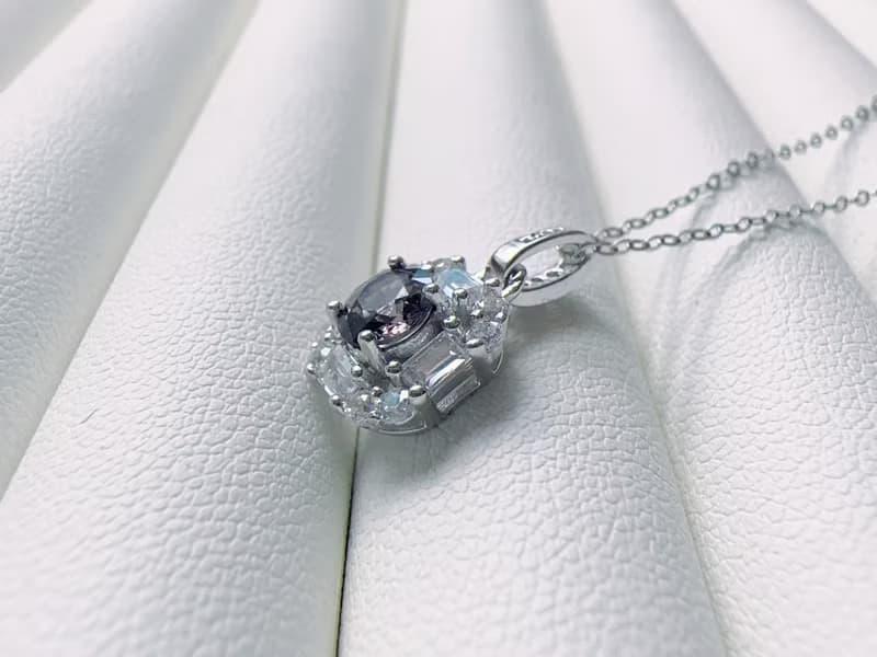 天然尖晶石 純銀項鍊 優雅細緻 色澤迷人 8月生日石