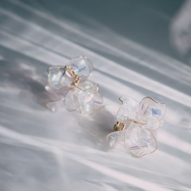 【潘朵拉-人魚彩】垂墜耳環 | 水晶花飾品 | 新娘飾品 | 交換禮物