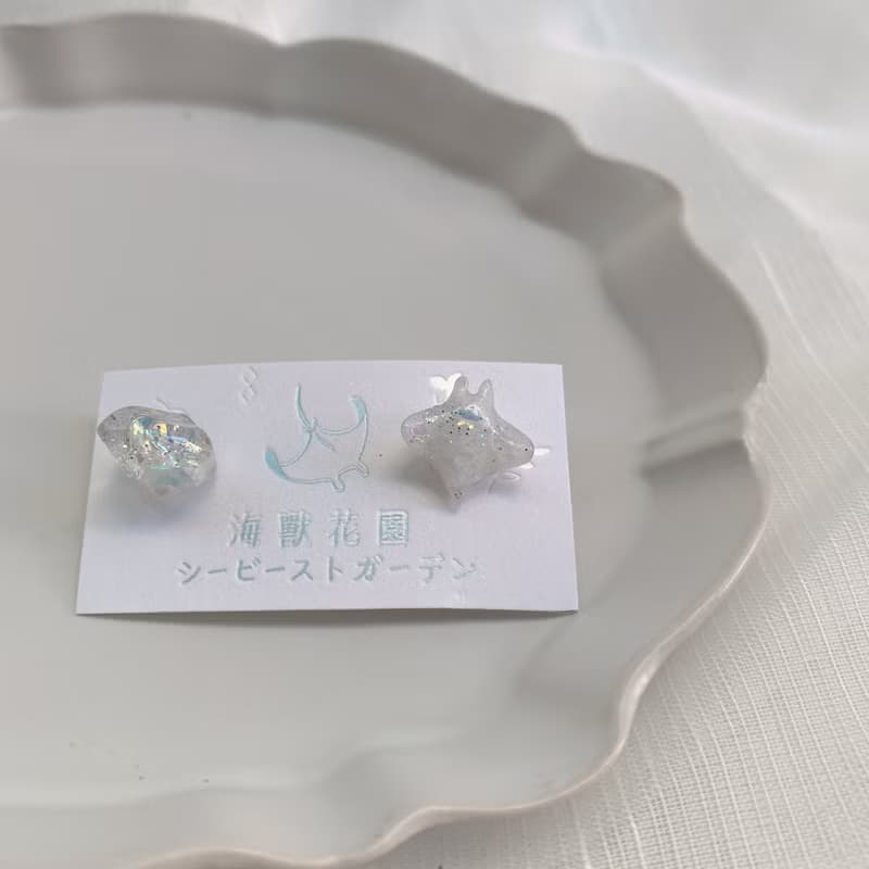 【小耳釘系列】星光礦石 不對稱耳環 耳針/耳夾