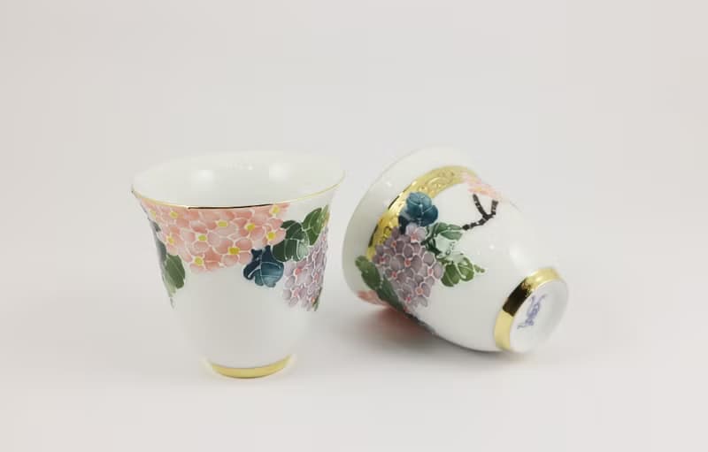 純手繪茶杯-金圓滿對杯