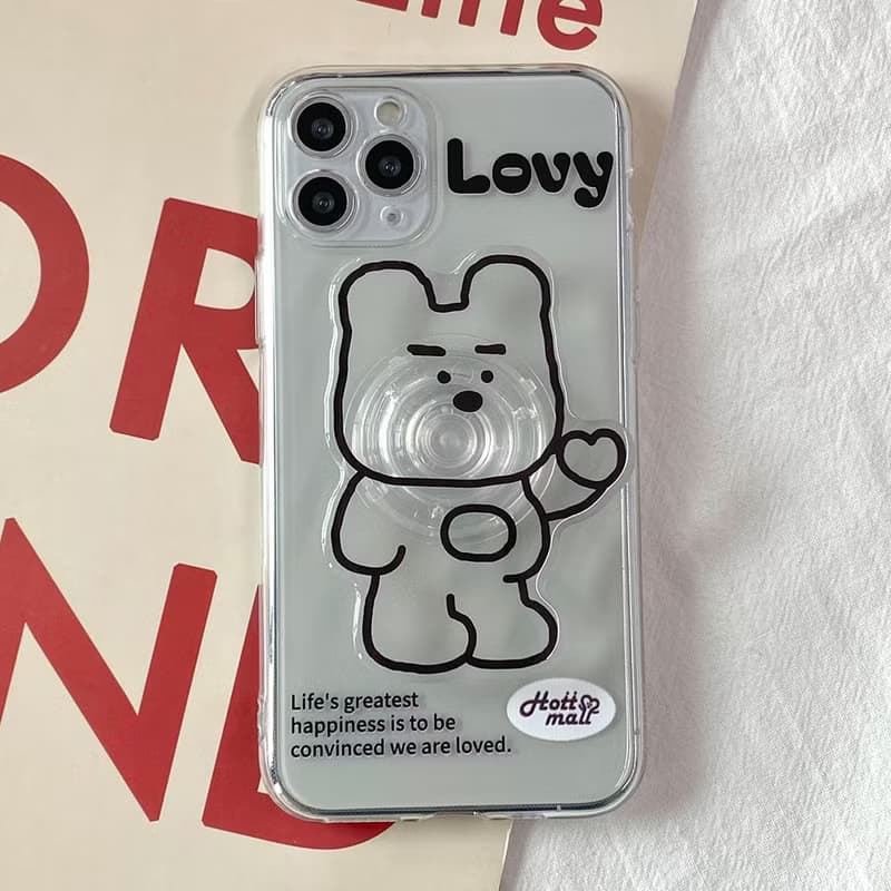 Lovy iPhone mobile phone couple transparent case acrylic smart tok set