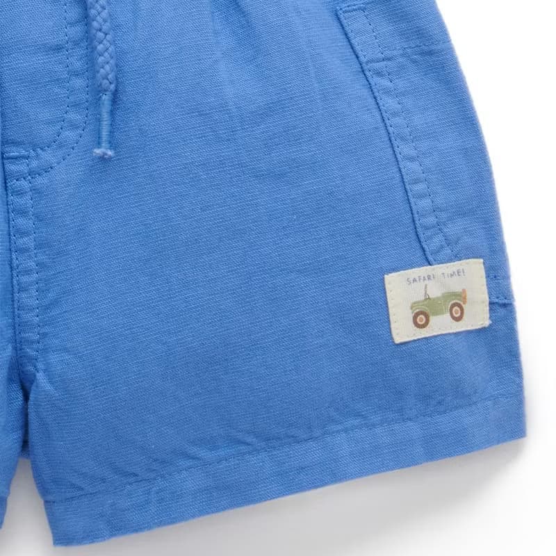 澳洲Purebaby有機棉男童/女童裝短褲12M-4T 藍色