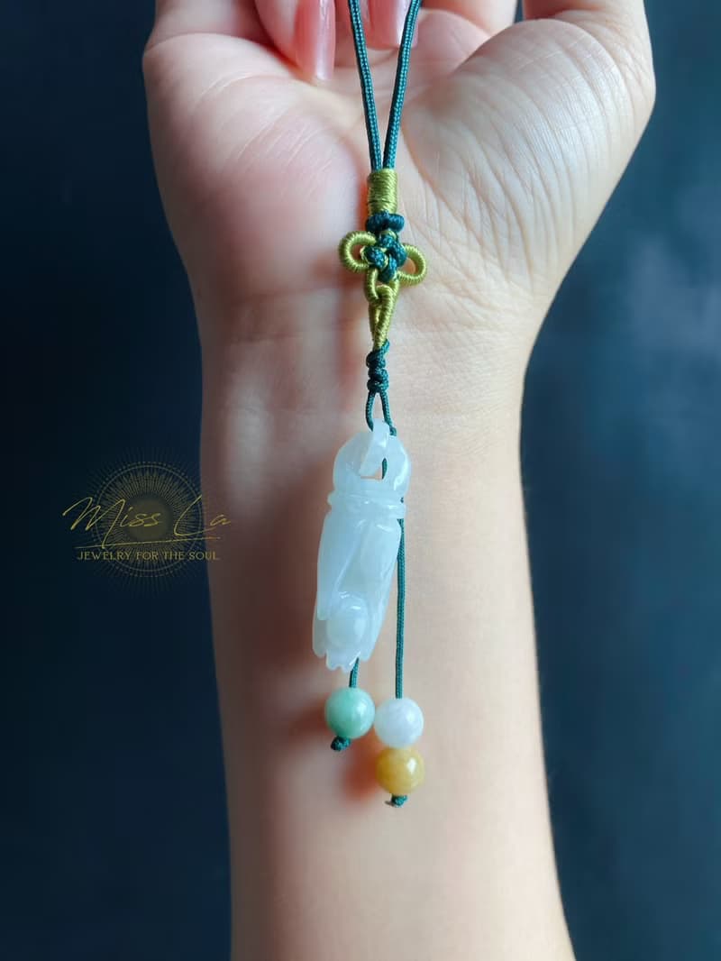 祈願 天然緬甸玉翡翠 手工雕刻 佛手 保平安 禮物 手機掛 長輩禮