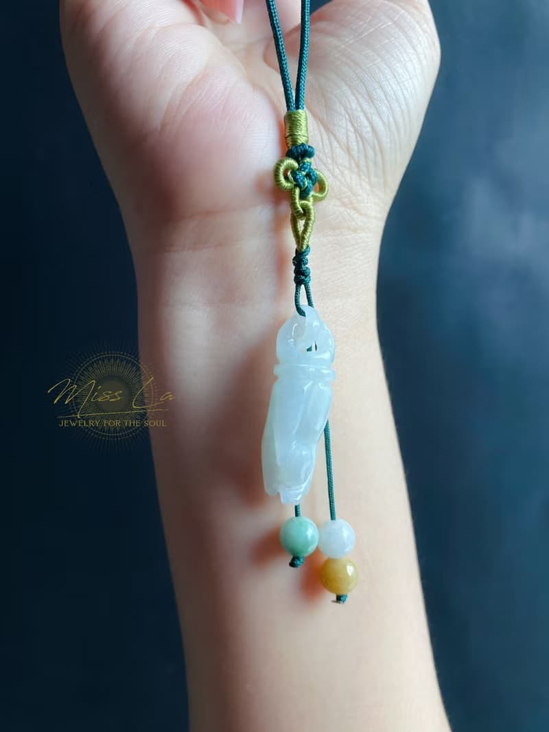 祈願 天然緬甸玉翡翠 手工雕刻 佛手 保平安 禮物 手機掛 長輩禮