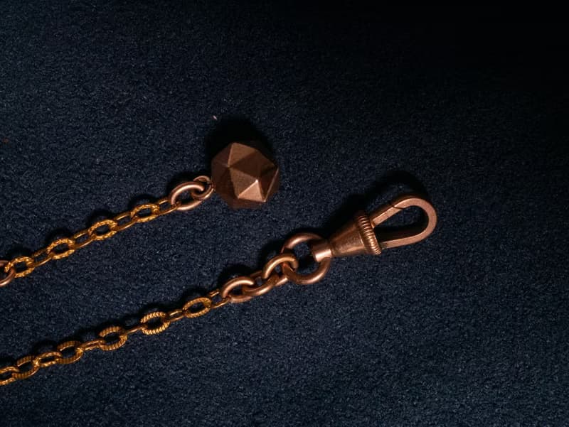 1890s 法國 雕花鍊金球包金懷錶鍊 (可做手鍊使用)