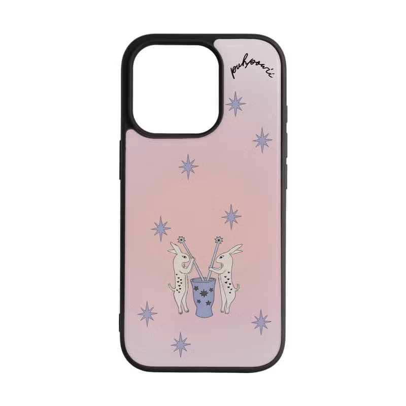 Wish Rabbits (peachy pink) Phone Case