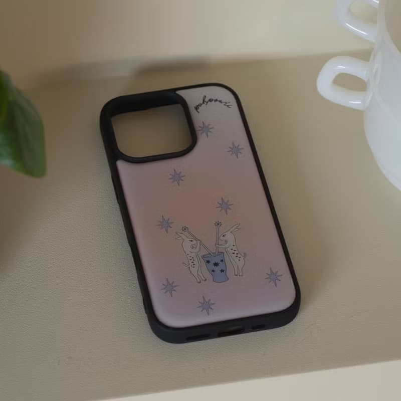 Wish Rabbits (peachy pink) Phone Case