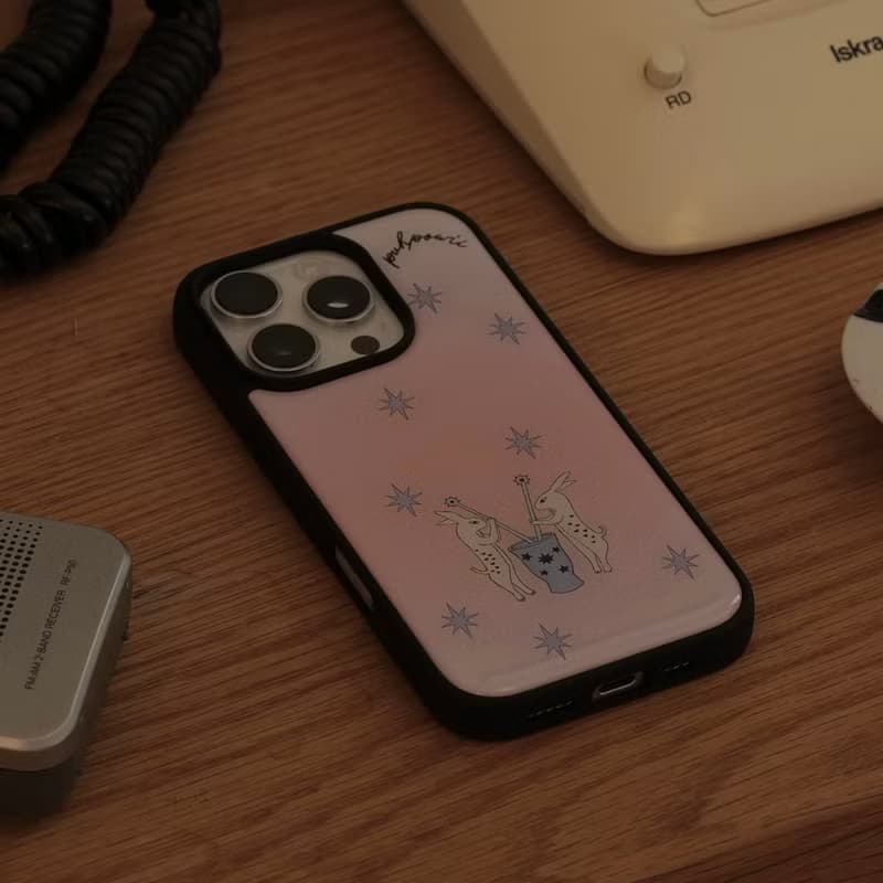 Wish Rabbits (peachy pink) Phone Case
