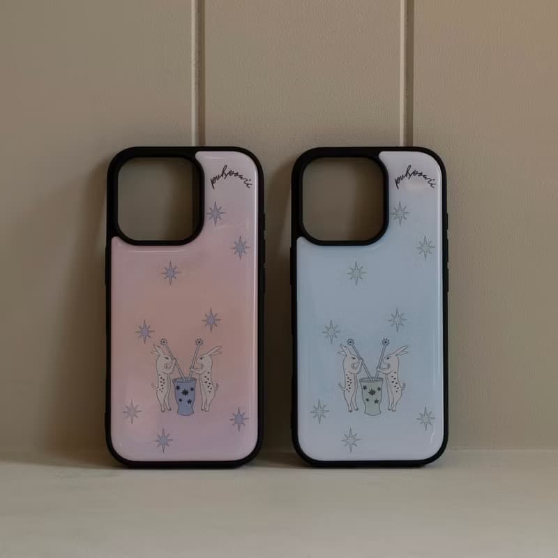 Wish Rabbits (peachy pink) Phone Case