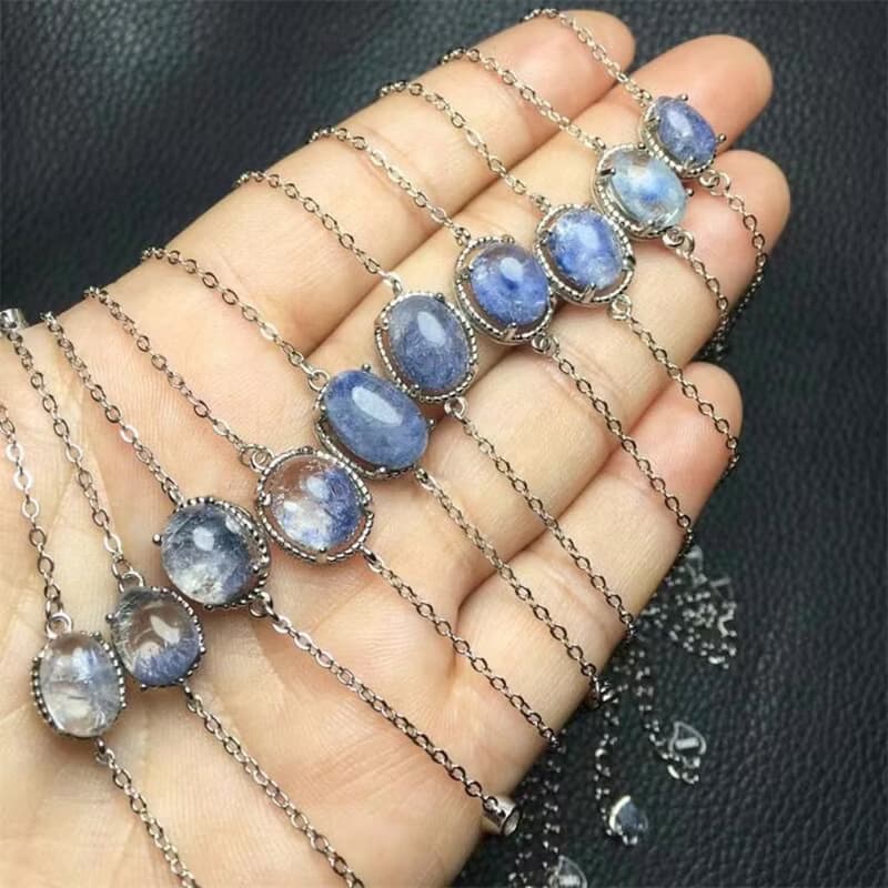 Dumortierite Quartz Bracelet, Unique Dumortierite Gemstone Bracelet,
