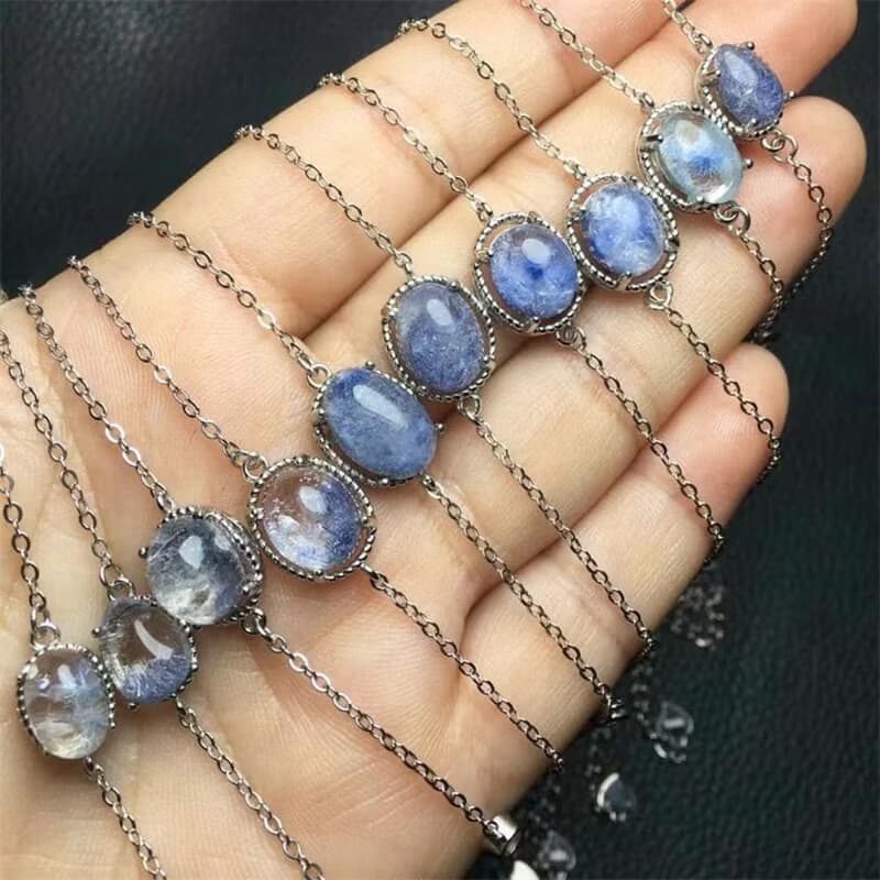Dumortierite Quartz Bracelet, Unique Dumortierite Gemstone Bracelet,
