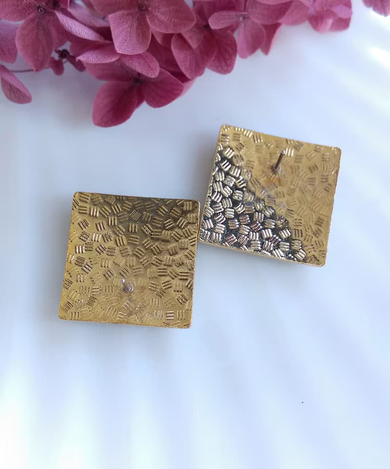 Vintage Jewelry 西洋古董飾品 景泰藍 綠底摩登 針式耳環