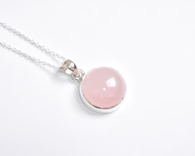 Rose Quartz Silver Necklace (Silver 925)