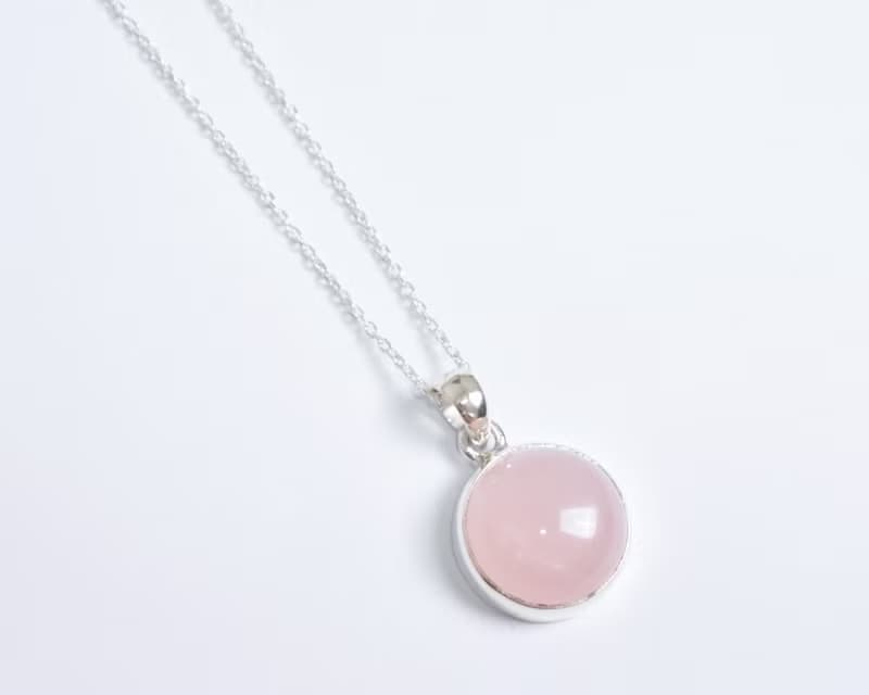 Rose Quartz Silver Necklace (Silver 925)