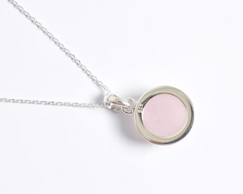 Rose Quartz Silver Necklace (Silver 925)