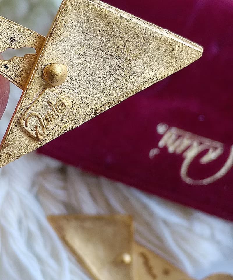 Vintage Jewelry 西洋古董飾品 Duri 啞光 幾何藝術 針式耳環
