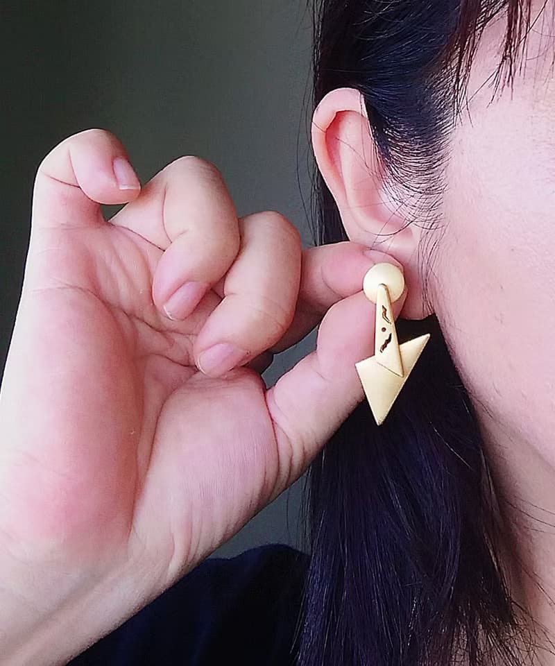 Vintage Jewelry 西洋古董飾品 Duri 啞光 幾何藝術 針式耳環