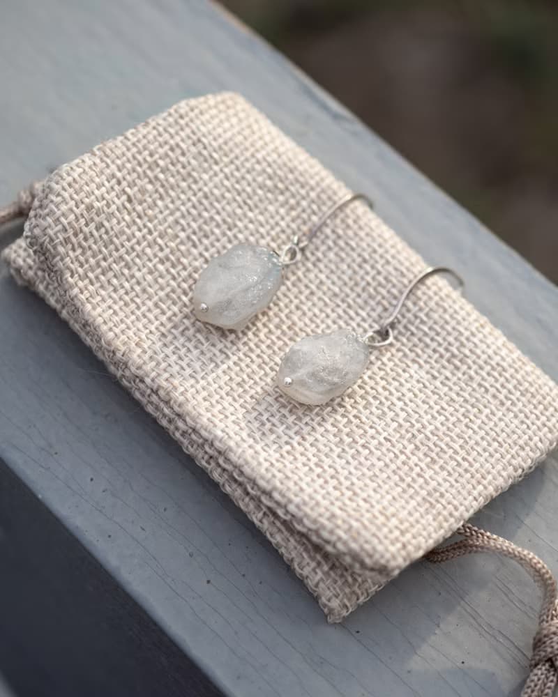 Rough Labradorite Earrings, 925 Silver, Aquarius crystal, Virgo Birthstone gift