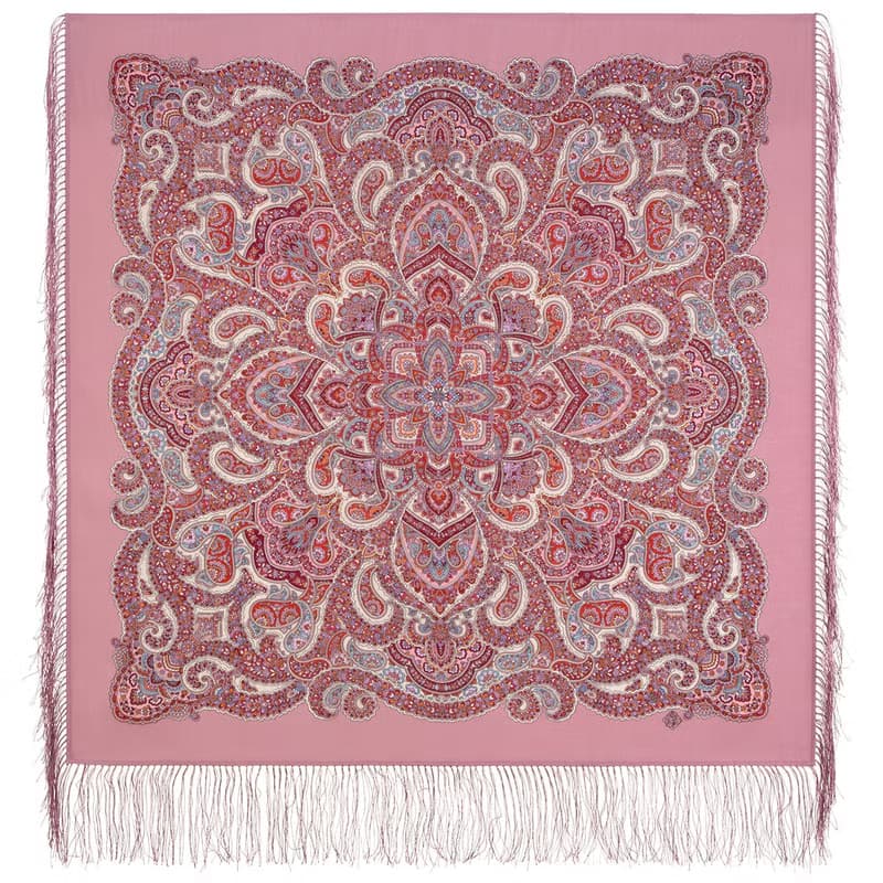 Authentic Pavlovo Posad Russian Shawl Scarf Soft 100% Wool 89x89 cm 1996-3