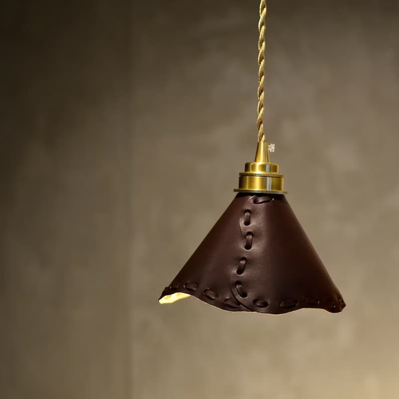 【編織的美好未來】皮革吊燈 牛皮燈罩 編織工藝 DECO