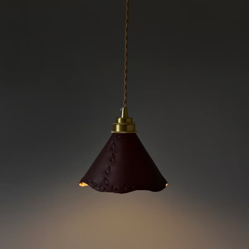 【編織的美好未來】皮革吊燈 牛皮燈罩 編織工藝 DECO