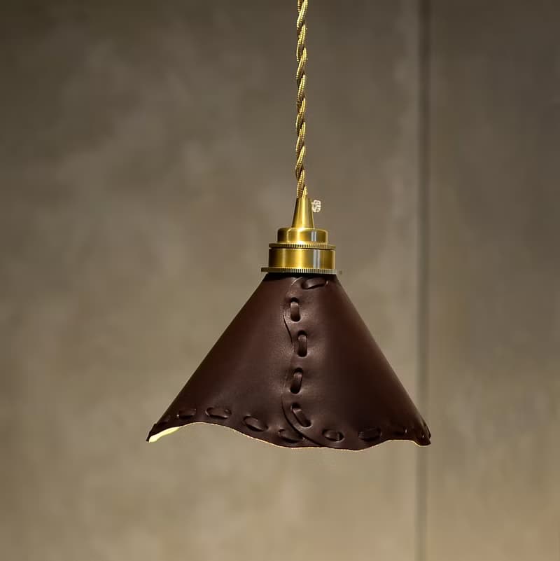 【編織的美好未來】皮革吊燈 牛皮燈罩 編織工藝 DECO