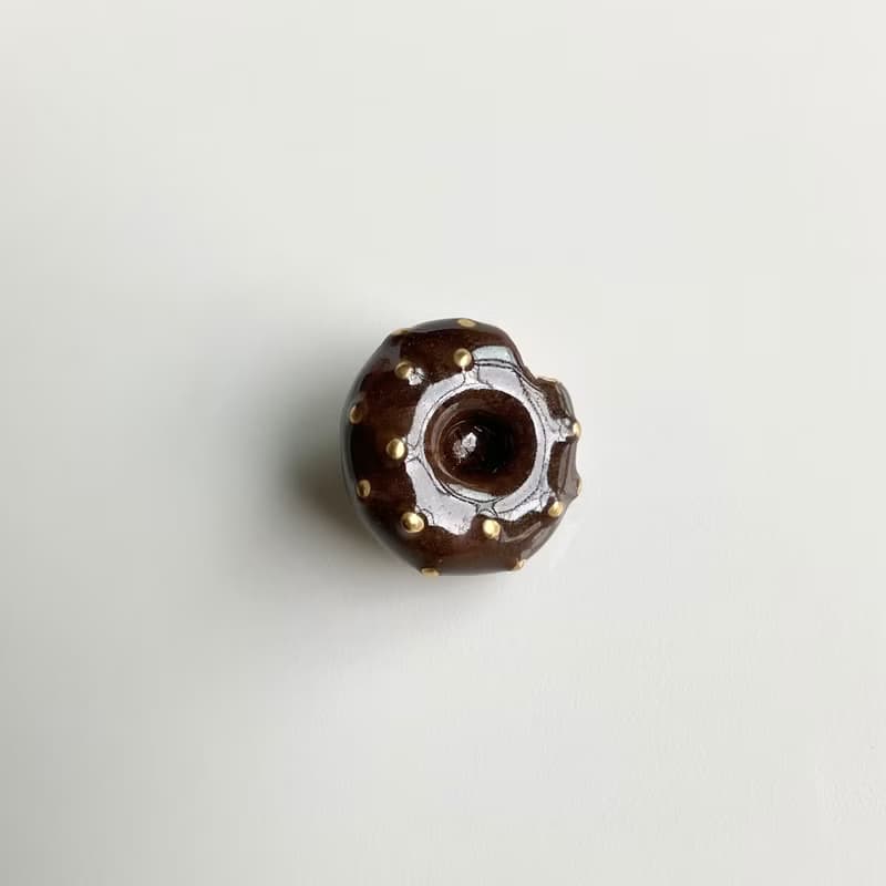 陶ブローチ チョコドーナツ-S