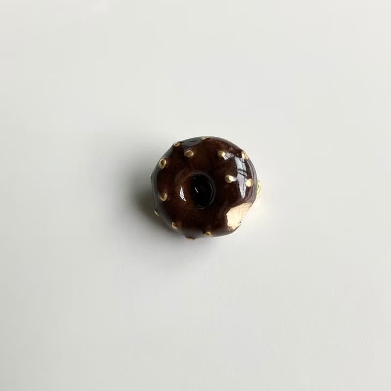 陶ブローチ チョコドーナツ-S