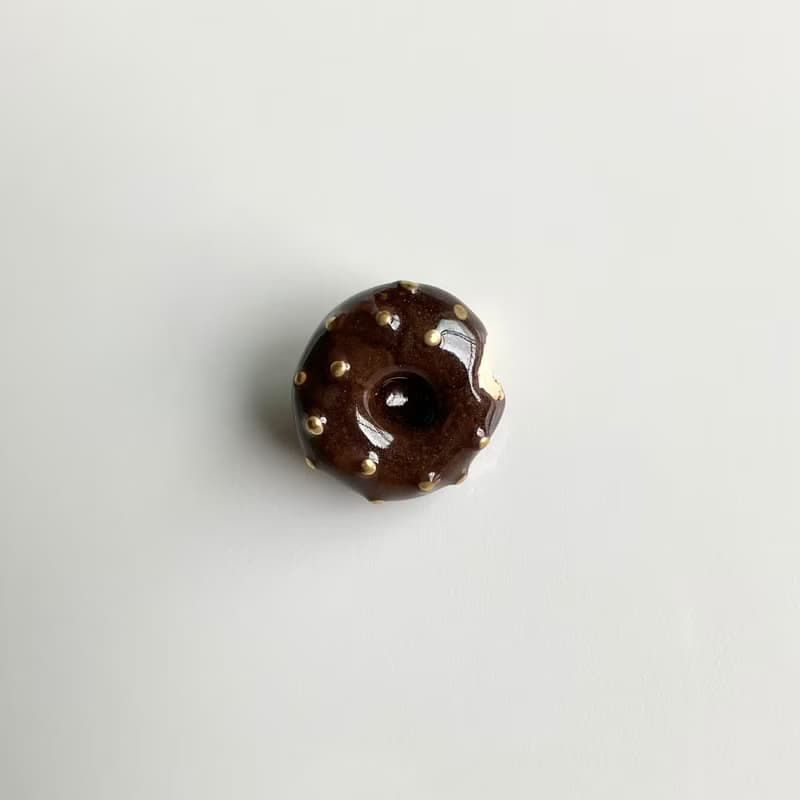 陶ブローチ チョコドーナツ-S