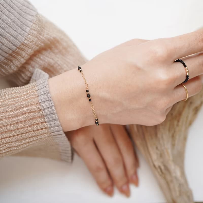 14KGF 瑪瑙費加洛鍊手鍊